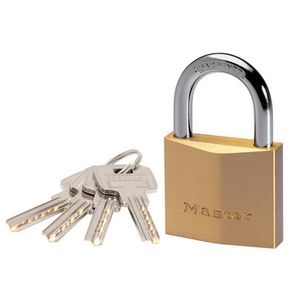 Masterlock 30mm thick solid brass body - 17mm hardened steel shackle, 5mm diam. - - 2930EURD