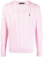 Polo Ralph Lauren pull en maille torsadée à logo brodé - Rose