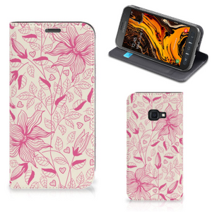 Samsung Galaxy Xcover 4s Smart Cover Pink Flowers