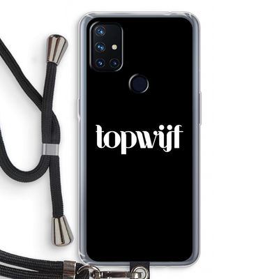 Topwijf Zwart: OnePlus Nord N10 5G Transparant Hoesje met koord