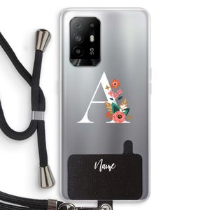 Pink Bouquet: Oppo A94 5G Transparant Hoesje met koord