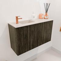Toiletmeubel Mondiaz Joya Dlux | 70 cm | Meubelkleur Shadow | Faye wastafel Meli Wasbak Links | 1 kraangat