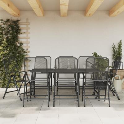 9-delige Tuinset metaalgaas antracietkleurig