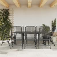 9-delige Tuinset metaalgaas antracietkleurig