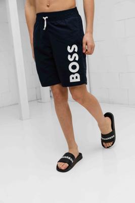 Hugo Boss Logo Zwembroek Kids Donkerblauw - Maat 15/16 jaar - Kleur: Beige | Soccerfanshop