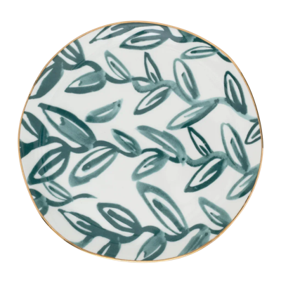 Good Morning bord Leaves Aqua, Ø17 Cm