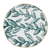 Good Morning bord Leaves Aqua, Ø17 Cm