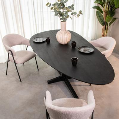 LABEL51 Organische Eettafel 'Rosie' Mangohout, 260 x 110cm, kleur Zwart
