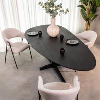 LABEL51 Organische Eettafel 'Rosie' Mangohout, 260 x 110cm, kleur Zwart