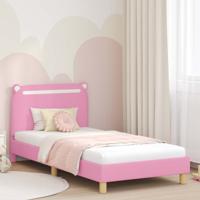 Bedframe voor kinderen met hoofdbord Roze 90 x 200 cm Stof
