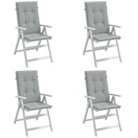VidaXL Stoelkussens 4 st hoge rug 120x50x4 cm stof lichtgrijs