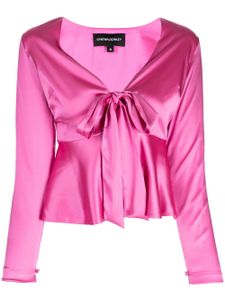 Cynthia Rowley blouse en soie stretch à ourlet péplum - Rose