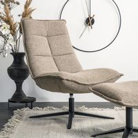 Eleonora Fauteuil 'Marcus' met voetenbank, kleur Beige Baquer