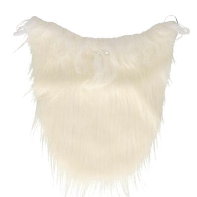 Faram baard - wit - half lang - kabouter/oude man - carnaval - met elastiek