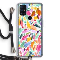 Watercolor Brushstrokes: OnePlus Nord N10 5G Transparant Hoesje met koord