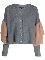 Izaak Azanei cardigan nervuré à fronces - Gris