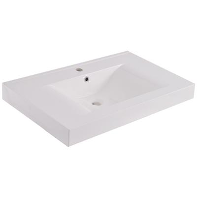 Xellanz Tigris Wastafel Enkel met 1 Kraangat - 80x46x8cm - Kunstmarmer - Glans Wit