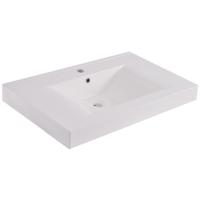 Xellanz Tigris Wastafel Enkel met 1 Kraangat - 80x46x8cm - Kunstmarmer - Glans Wit