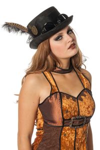 Hoge hoed Steampunk met bril