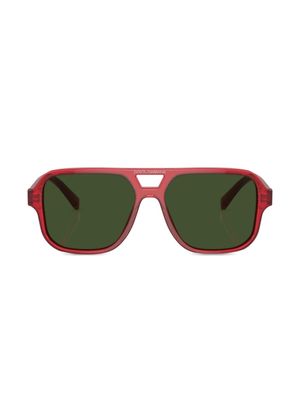 Dolce & Gabbana Kids lunettes de soleil carrées à logo imprimé - Rouge