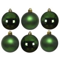 12x Donkergroene glazen kerstballen 8 cm glans en mat