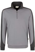 HAKRO 476 Comfort Fit Half-Zip Sweater grijs/antraciet, Tweekleurig