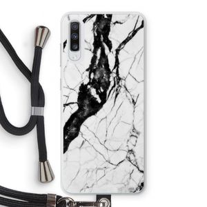 Witte marmer 2: Samsung Galaxy A70 Transparant Hoesje met koord