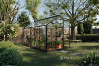 Royal Well Mary III aluminium tuinkas 212x360 zwart- - Veiligheidsglas- Royal Well