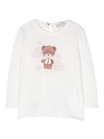 Monnalisa t-shirt en coton à imprimé ourson - Blanc