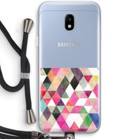Gekleurde driehoekjes: Samsung Galaxy J3 (2017) Transparant Hoesje met koord