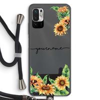 Zonnebloemen: Xiaomi Redmi Note 10 5G Transparant Hoesje met koord