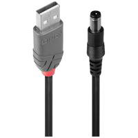 LINDY USB-kabel USB 2.0 USB-A stekker, DC-stekker 5,5 mm 1.50 m Zwart 70267 - thumbnail