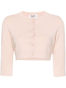 Victoria Beckham cardigan crop VB à col v - Rose