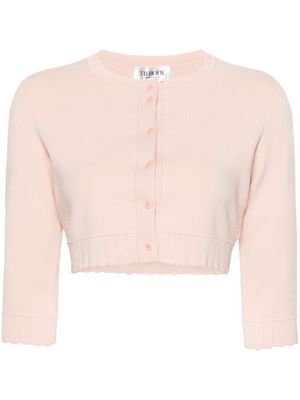 Victoria Beckham cardigan crop VB à col v - Rose