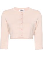 Victoria Beckham cardigan crop VB à col v - Rose - thumbnail