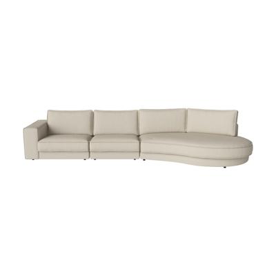 Bolia Noora 4-zits bank 400 cm open eind rond rechts Vilme light beige