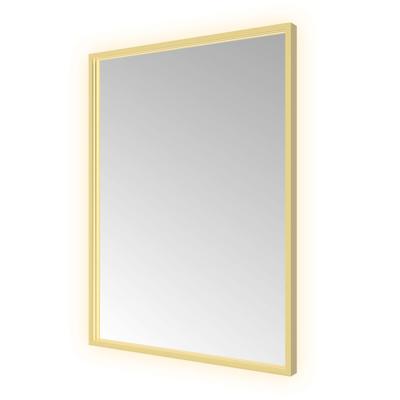 Spiegel Hotbath &MORE 80x60 cm LED-Verlichting Spiegelverwarming Rechthoek Geborsteld Messing PVD