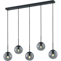 LED Hanglamp 5-Lichts E14 Fitting Rechthoek Antraciet Aluminium