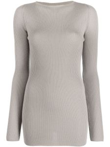Rick Owens pull nervuré à découpes - Gris