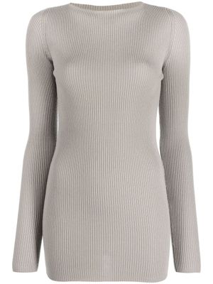 Rick Owens pull nervuré à découpes - Gris