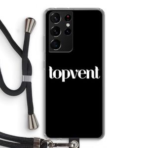Topvent Zwart: Samsung Galaxy S21 Ultra Transparant Hoesje met koord