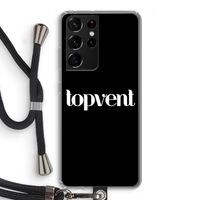 Topvent Zwart: Samsung Galaxy S21 Ultra Transparant Hoesje met koord