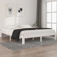 Bedframe massief grenenhout wit 160x200 cm