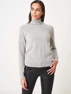Cashmere trui met rolkraag van organisch cashmere