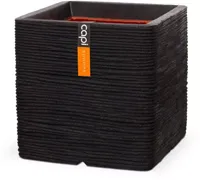 Capi nature rib nl kunststof plantenbak 30x30x30 cm zwart