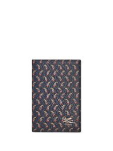 ETRO Pegaso-plaque paisley-print wallet - Bleu