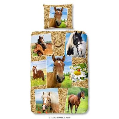 Good Morning dekbedovertrek Horses - multikleur - 140x200/220 cm