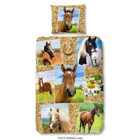 Good Morning dekbedovertrek Horses - multikleur - 140x200/220 cm