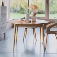 Zuiver Uitschuifbare Ronde Eettafel 'Twist' Eiken, 120-160 x 120cm