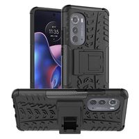 Antislip Motorola Edge (2022) Hybrid Case met Standaard - Zwart - thumbnail
